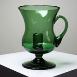 Large vintage green blown glass lantern, 1960s-70s.