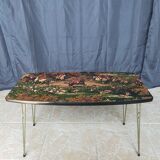 Vintage coffee table hunting scene