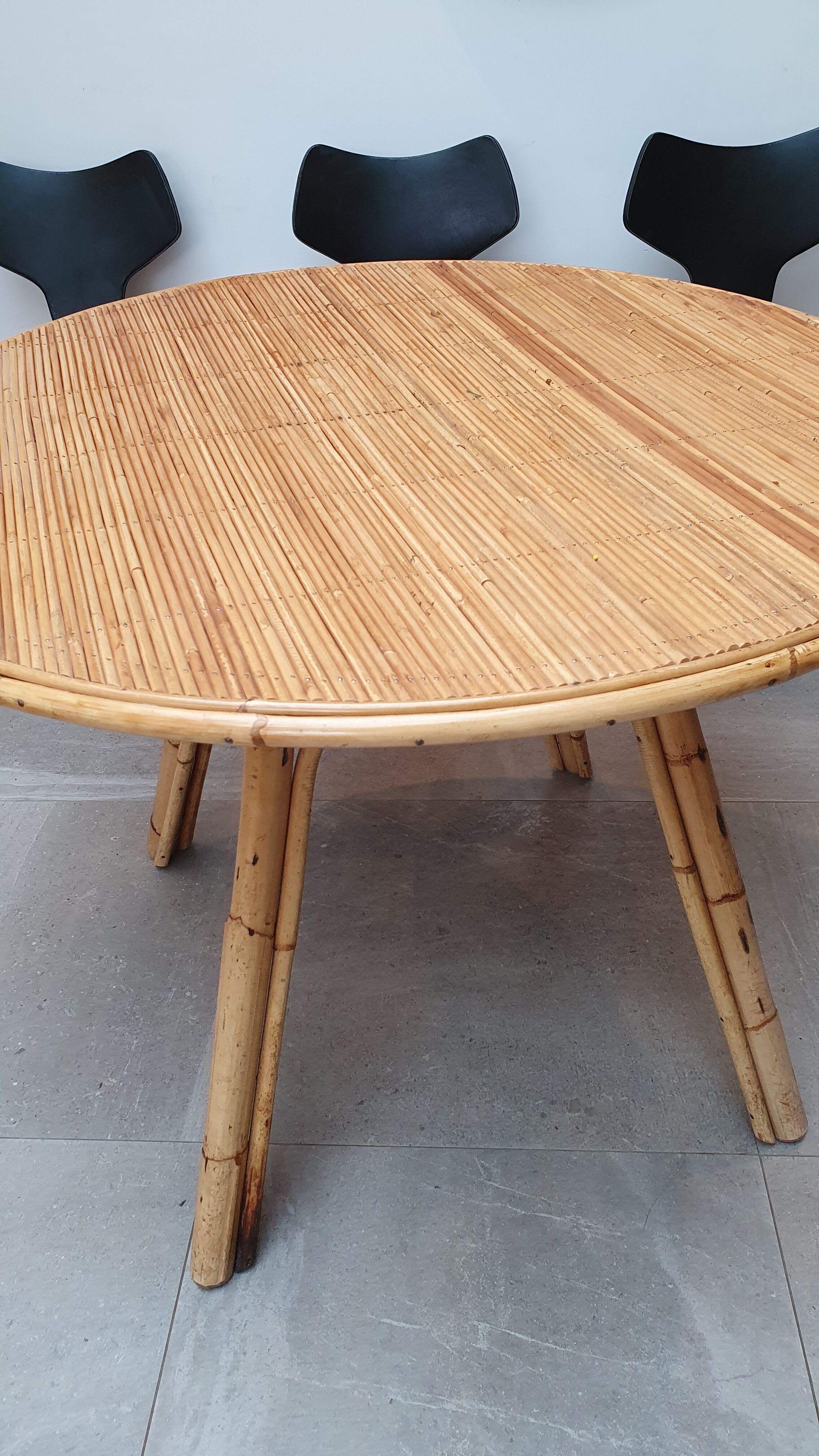 Rattan dining table from the 60s