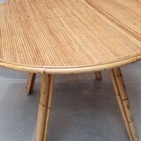 Table à manger en rotin des années 60