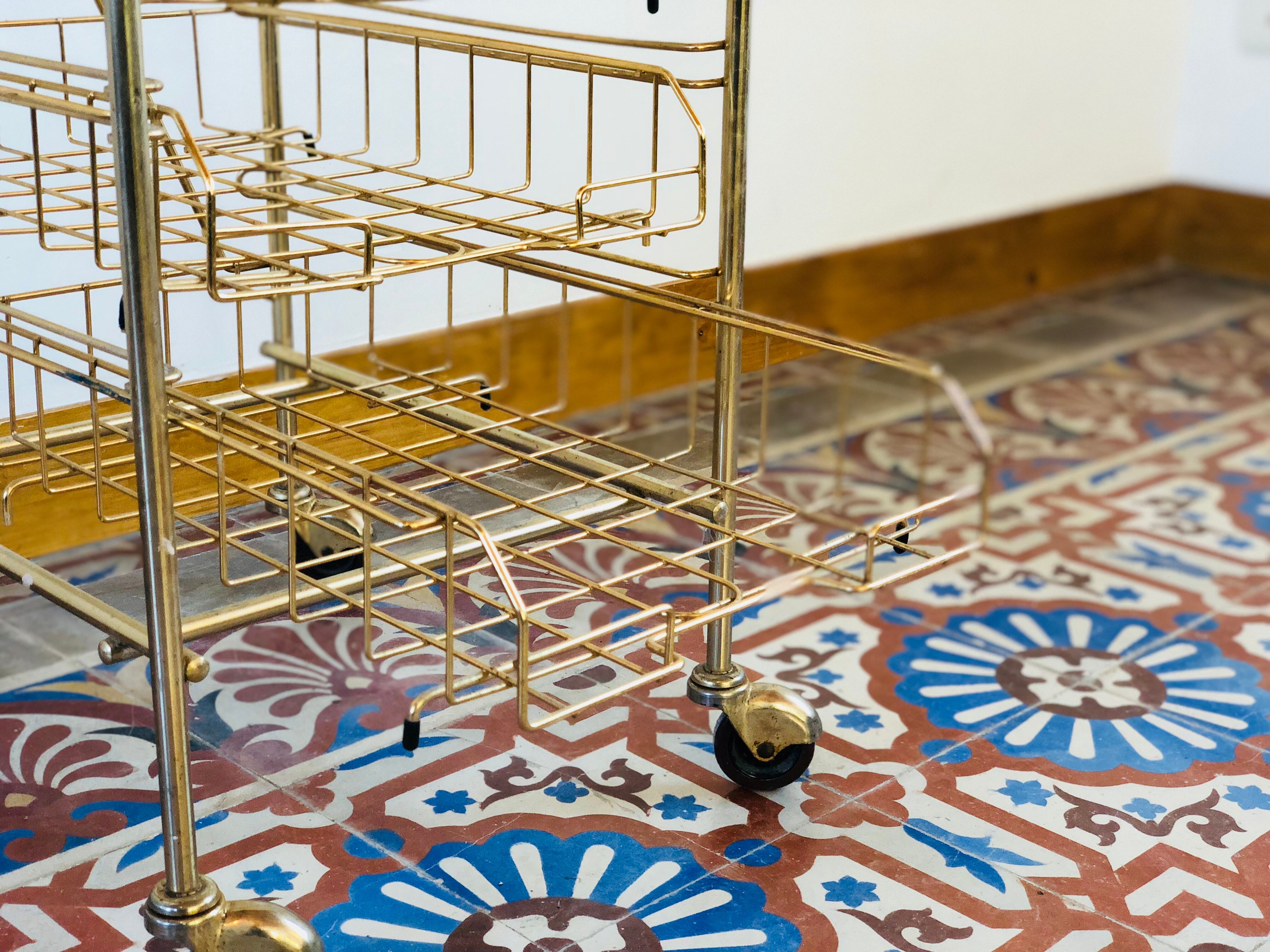 1950 Golden brass paper serving