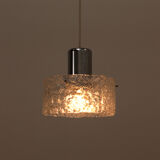 Very rare ice glass lamp produced by Egon Hillebrand, 1960 Germany.