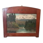 Antique painting landscape mountains oil on canvas Ercole Benussi (Milan 1844)