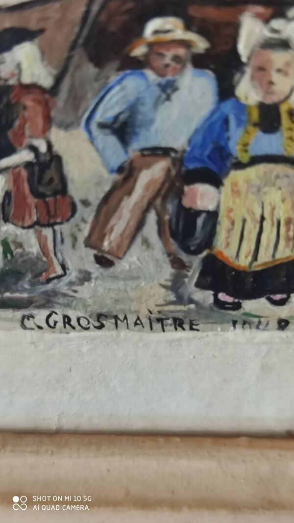 Tableau d'un jour de marché très animé en 1948