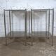 Pair of vintage side tables, chrome and smoked glass 1970