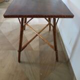 Wooden, bamboo and rattan game table, 1960s