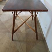 Wooden, bamboo and rattan game table, 1960s