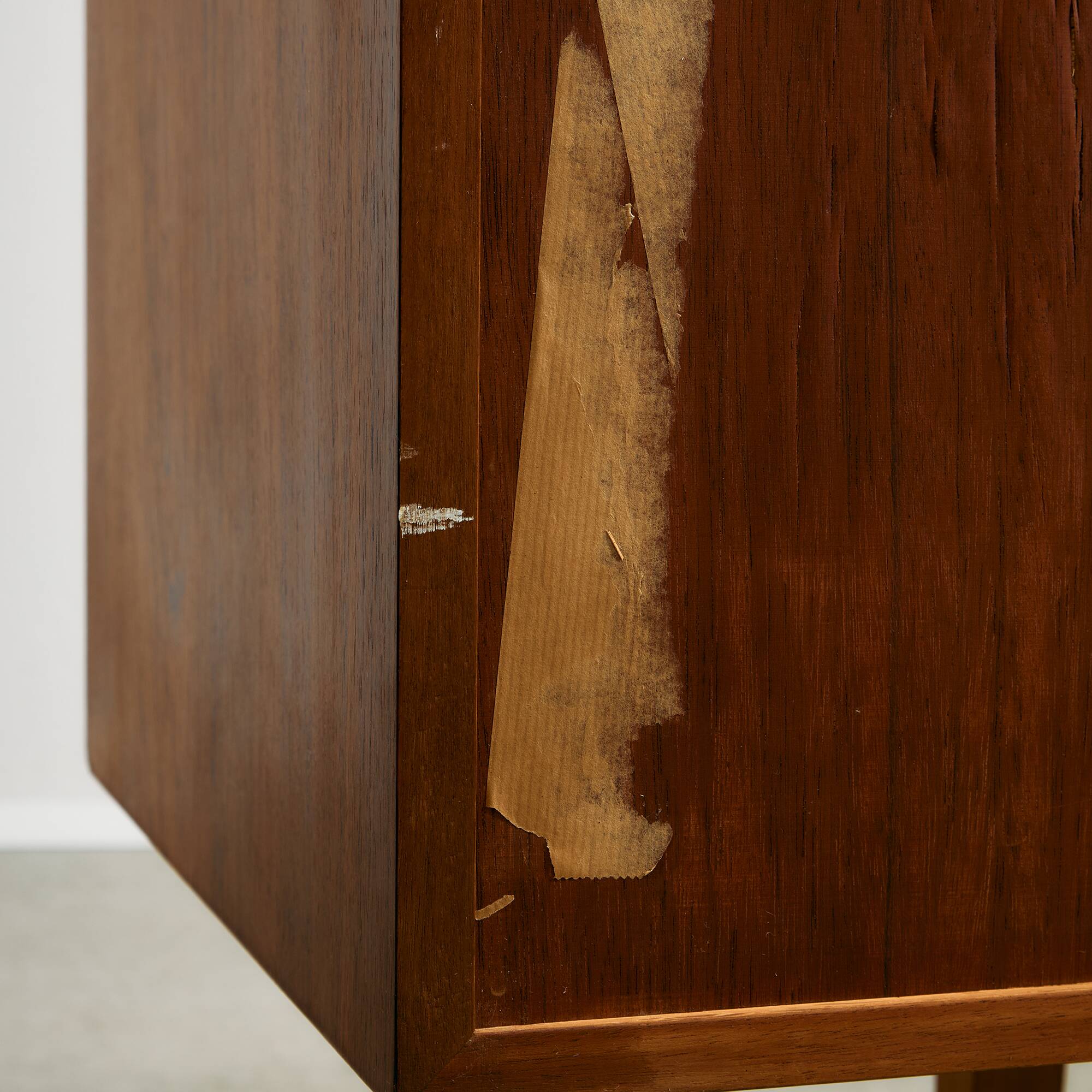 Rosewood and Teak Low Sideboard with Sliding Doors, 1960s