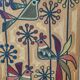 Paravent à décor de fils de laine, art "Huichol", signé, 123 cm