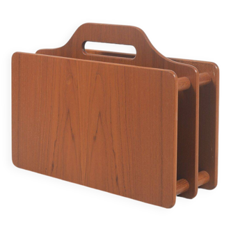 Danish magazine holder in solid teak, 1970s