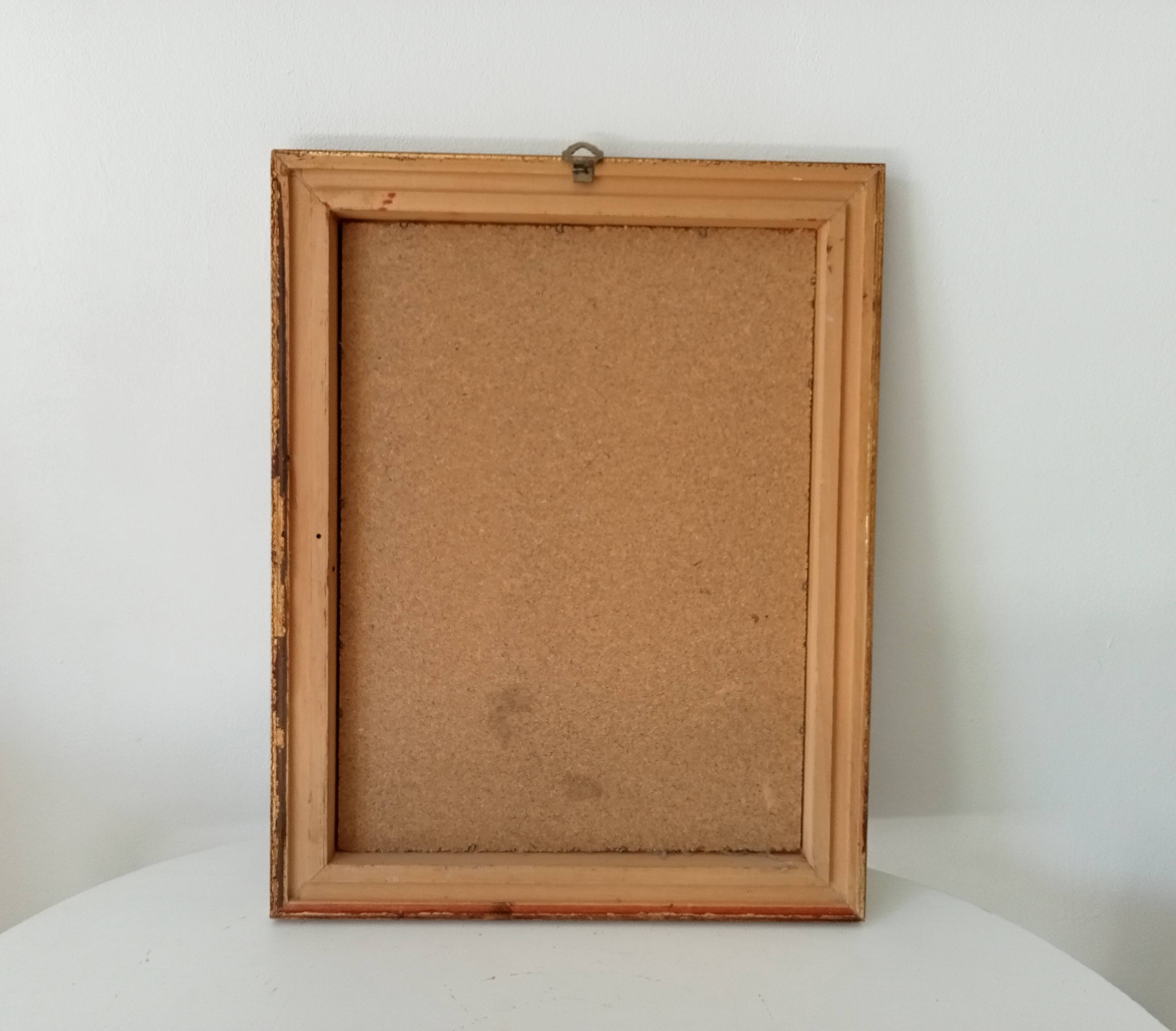 Vintage gold mirror beveled glass 47.5*37.5