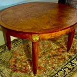 Oval table Art Deco period 1925, magnifying glass of Elm