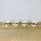 4 dessert plates and cups Merry Christmas Johnson Bros