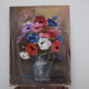 Oil on panel vintage painting Summer bouquet