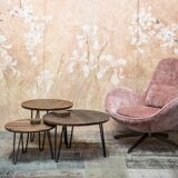 Pink queen fabric swivel chair