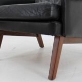 1970 Teak Leather High Back Armchair , Denmark