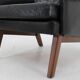 Fauteuil à dossier haut en cuir teck 1970, Danemark