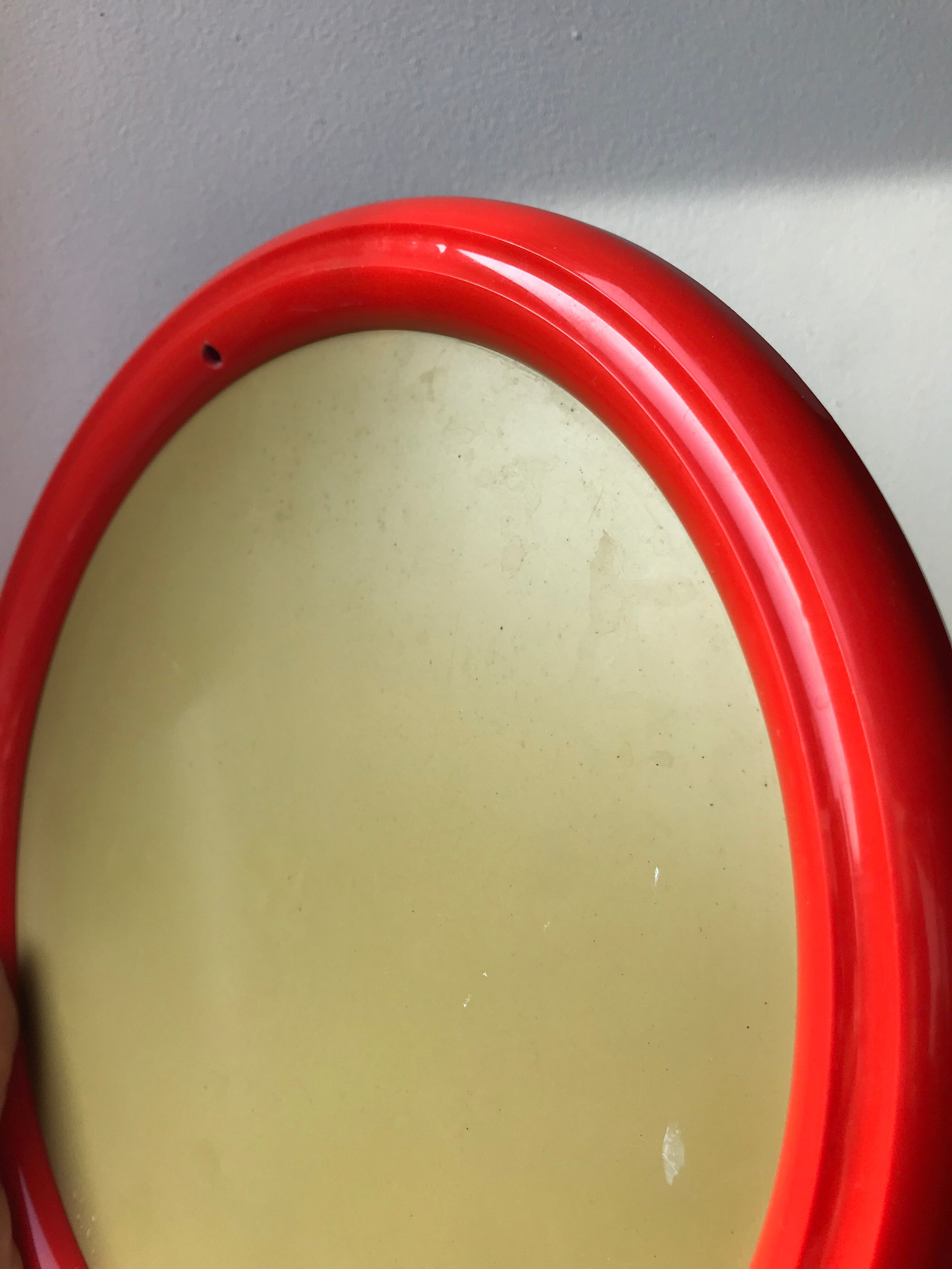 Round mirror vintage orange Years 70