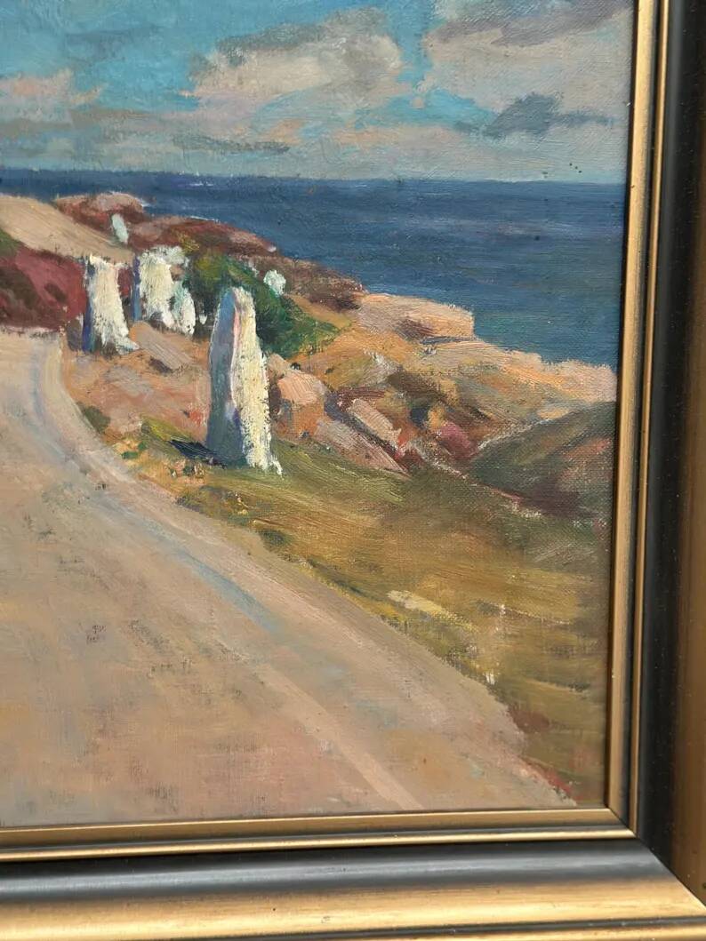 Original Swedish Oil on Canvas – “The Way” by Aksel G Knůdsen – Signed, Vintage & Framed – 52 x 45 cm (24" x 20")