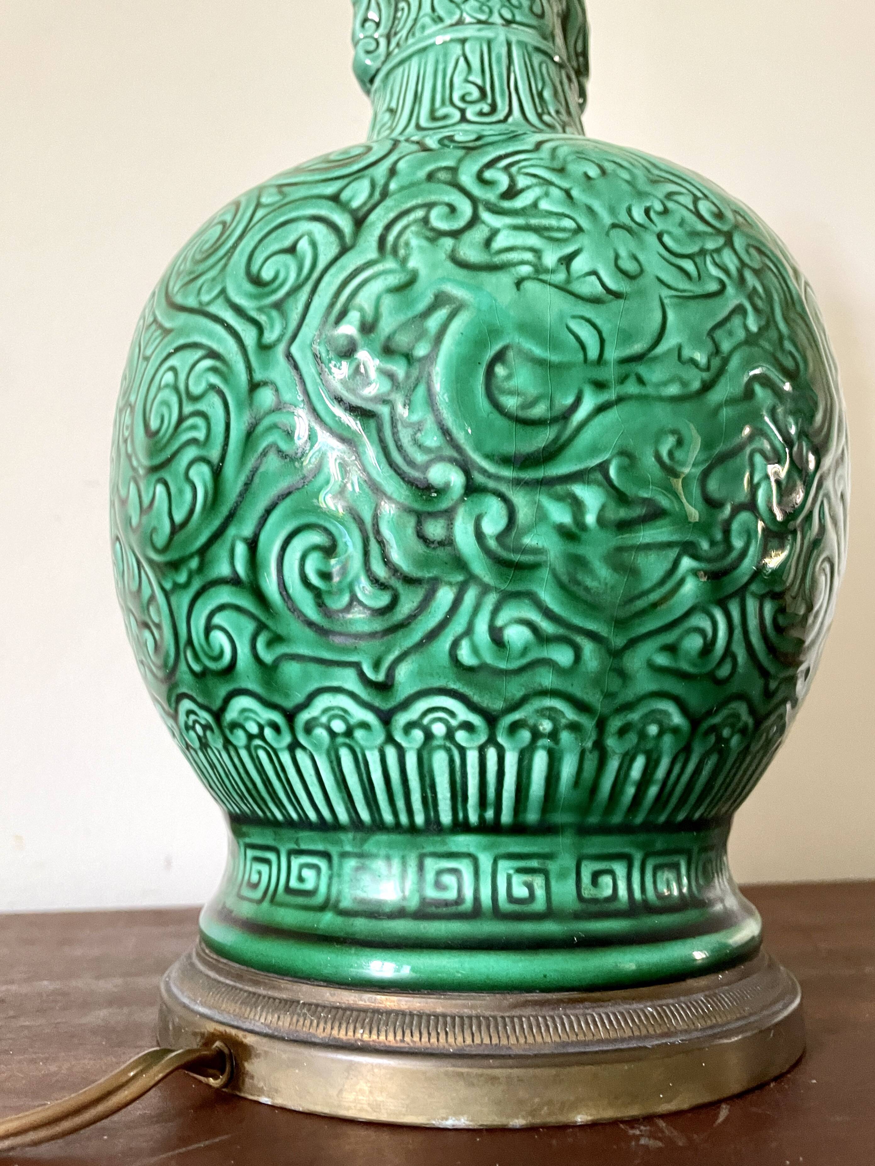 Mint green glazed ceramic lamp base