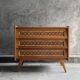 3-drawer chest of drawers with rattan decorations, France 1970s