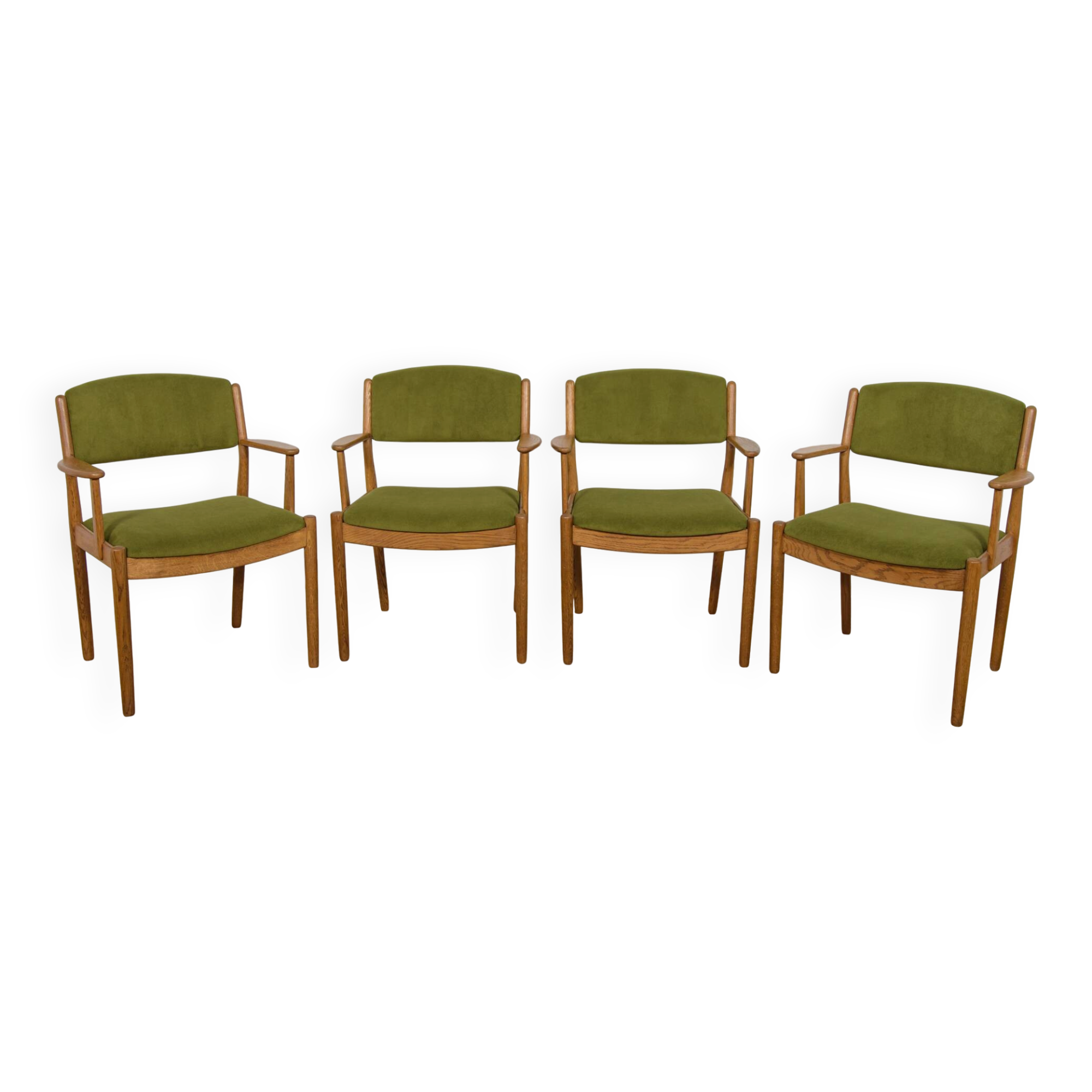 Chaises de salle à manger en chêne du milieu du siècle Modèle J62 par Poul M. Volther pour FDB Mobler, Danemark, années 1960, Ensemble de 4