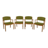 Mid-Century Oak Dining Chairs Model J62 by Poul M. Volther for FDB Mobler, Denmark, 1960s, Set of 4