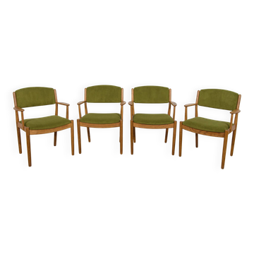 Mid-Century Oak Dining Chairs Model J62 by Poul M. Volther for FDB Mobler, Denmark, 1960s, Set of 4