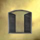 Folding fireplace screen in brushed steel and gilded brass – 1960s