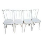 4 chaises bistrot vintage blanches