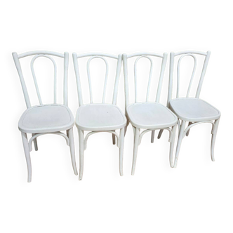 4 vintage white bistro chairs