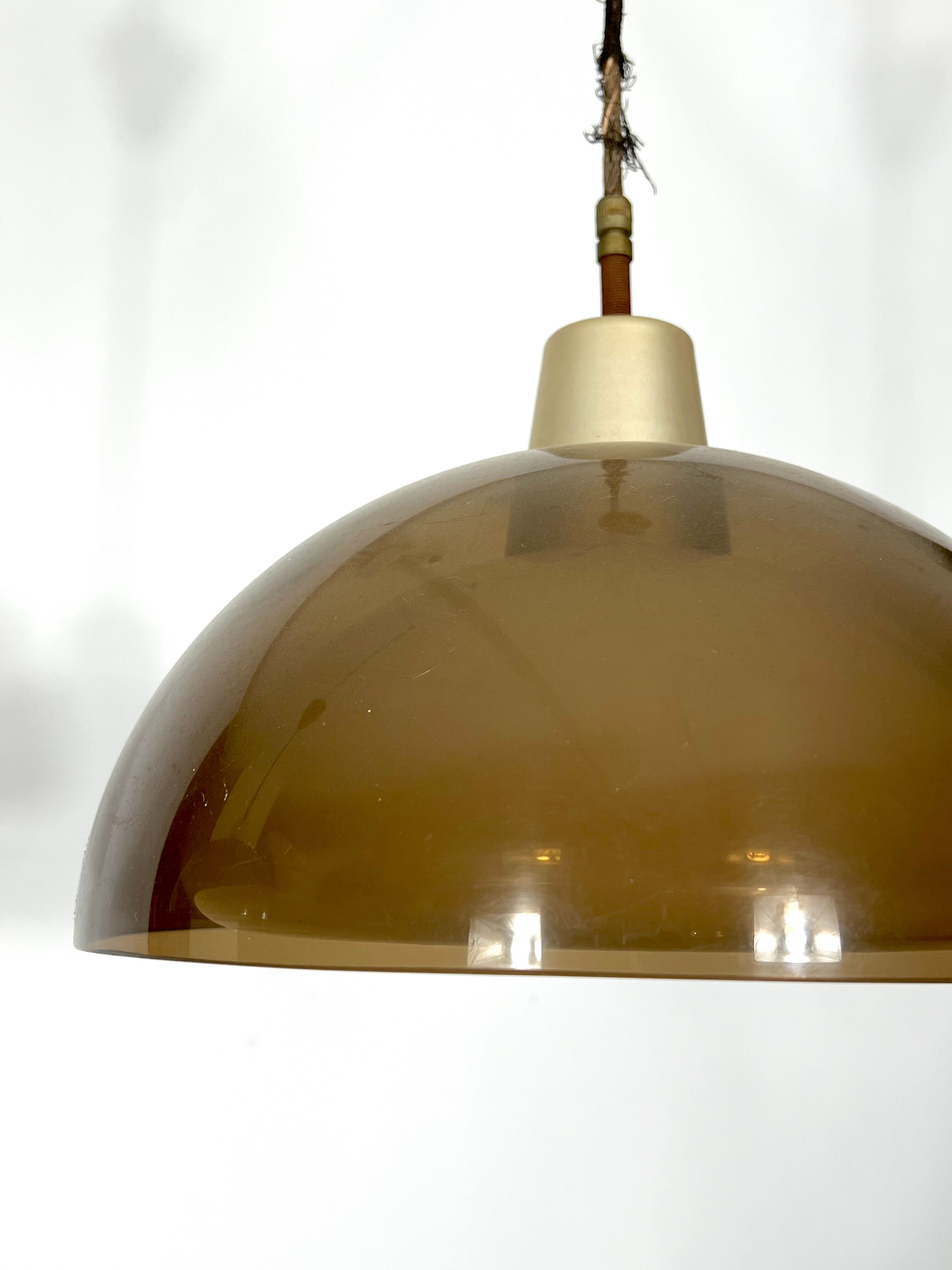 Mid-century modern pair of plexiglass chandelier by Candle