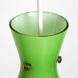 Very beautiful Mid Century flashed glass Diabolo pendant lamp in Green