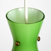 Very beautiful Mid Century flashed glass Diabolo pendant lamp in Green
