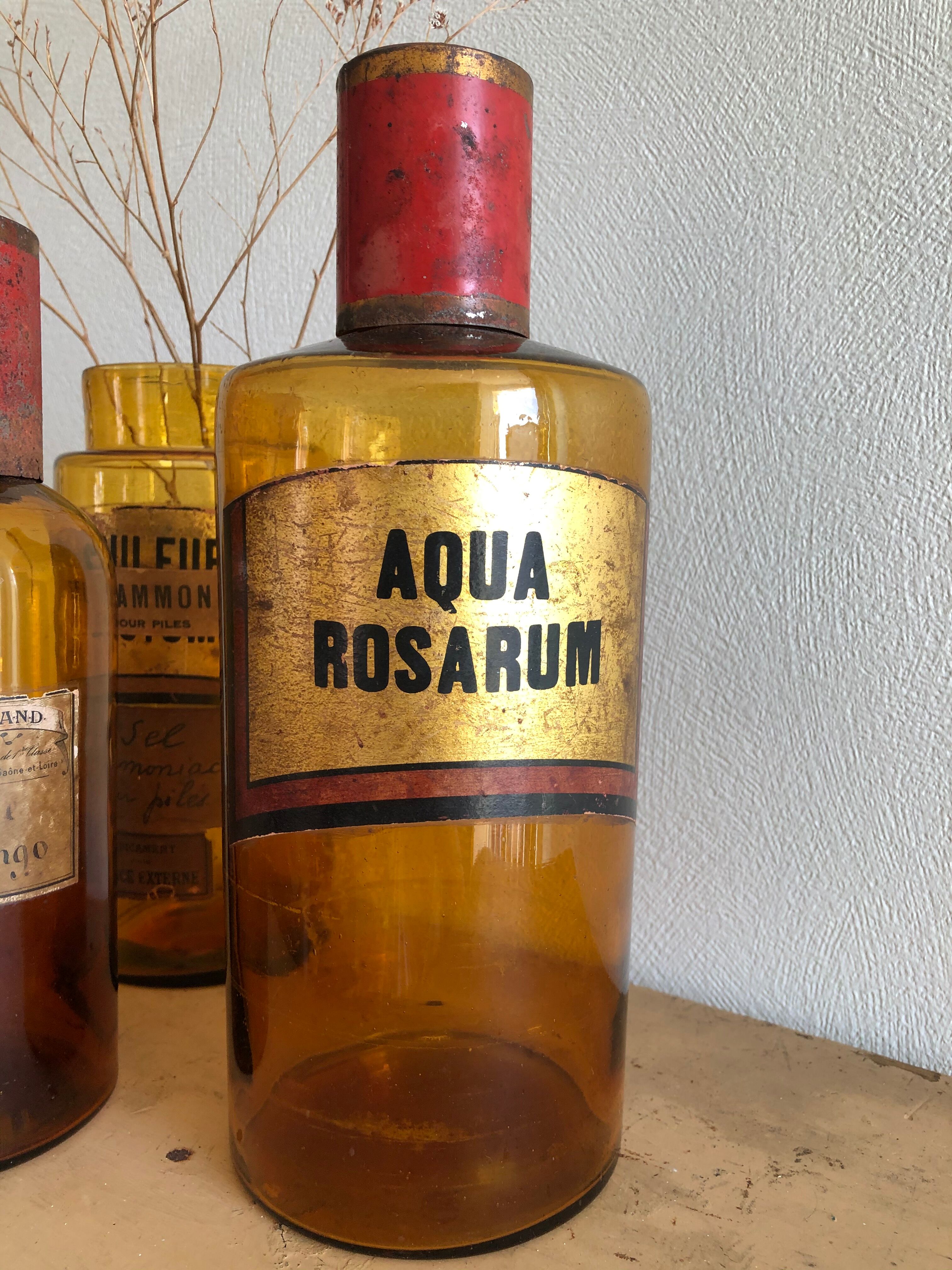 Old bottle of pharmacy "rose water"