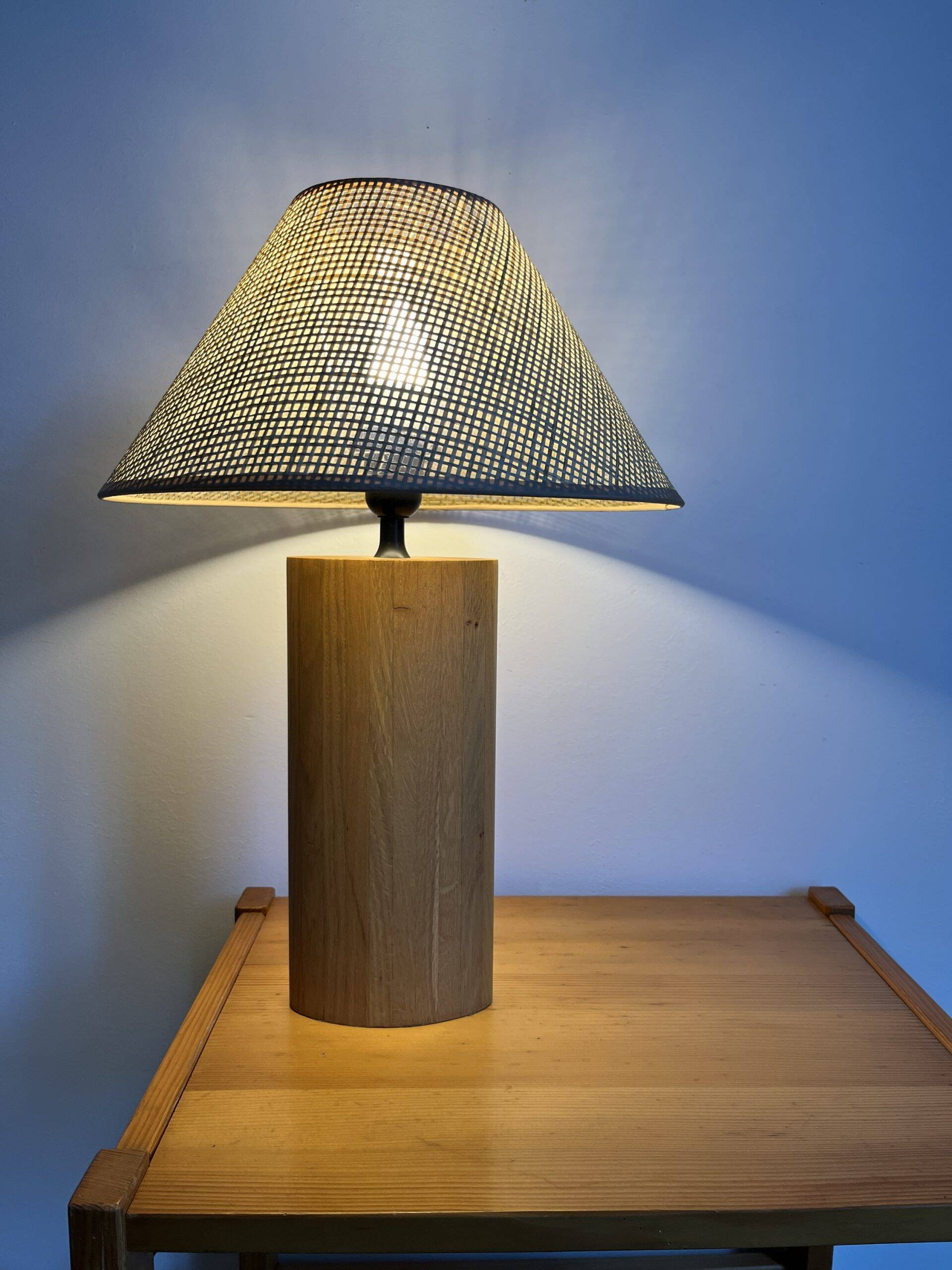 Solid oak floor lamp by Habitat