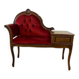 Vintage baroque bench / telephone bench / chair with small table