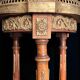 Louis XVI style tripod pedestal table, marble and brass, late 19th century
