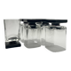 Set of 11 Black glass Square Footed Cocktail Glasses 1970