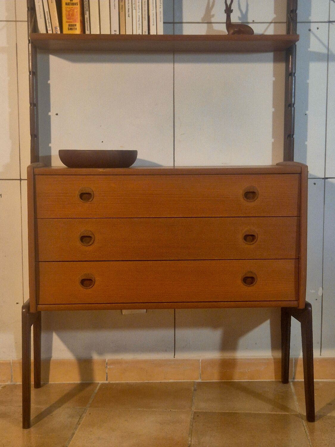 Freestanding teak storage unit, Vintage Scandinavian 1960s