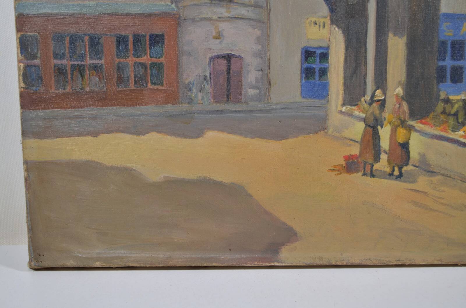 Louis Georges ALATERRE (19th-20th century) "La halle de Martel (Lot)" Oil on canvas signed