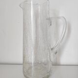 Pichet en verre  craquelé artisanal 24,5 cm