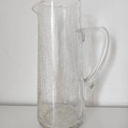 Artisanal cracked glass pitcher 24.5 cm