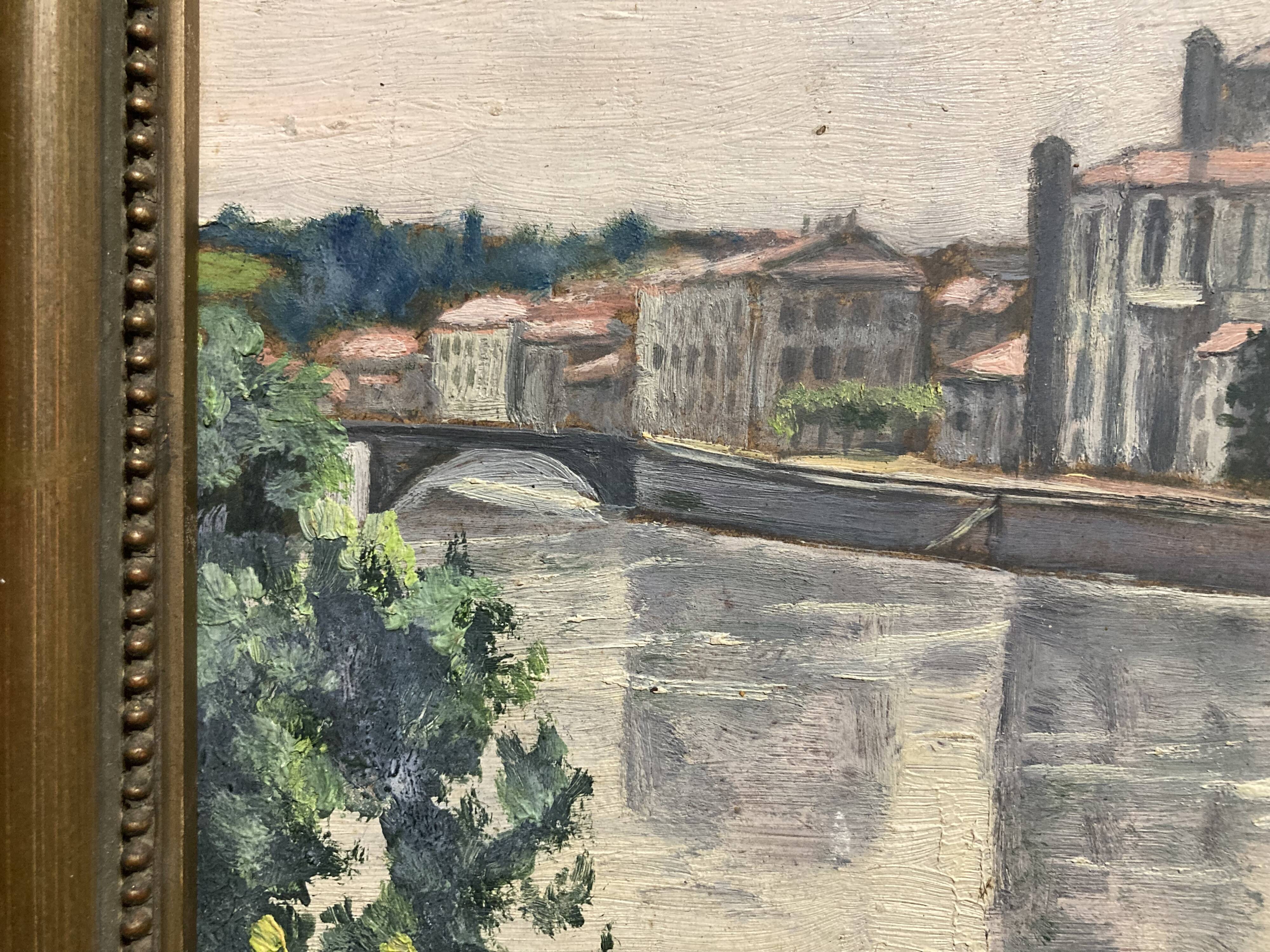 Henry d'avesnes (1907-1999), landscape by the water, oil on panel