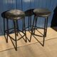 Black leather stools