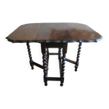 Table de ferme espagnole ancienne à rallonges en chêne patiné, 1900