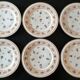 Series of 6 flat plates, Limoges porcelain, Raynaud et Cie