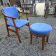 Scandinavian style armchair + velvet footrest