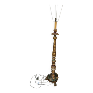 Lampadaire bois doré