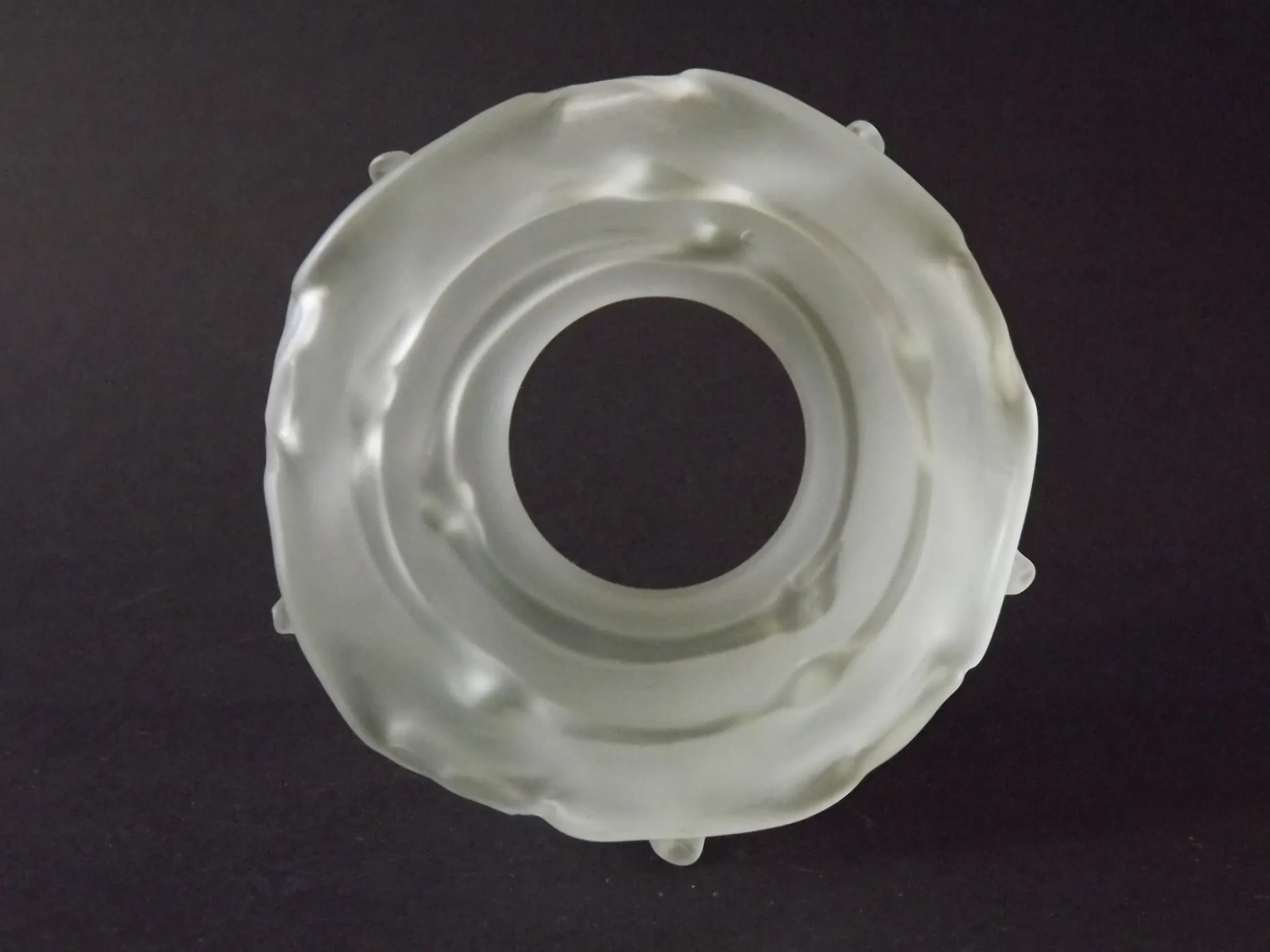 Vintage French Art Deco Frosted Satin Glass Rose Petal Flower Lamp Shade